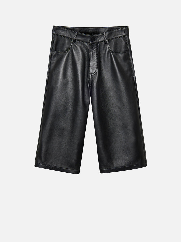 LEATHER CARGO SHORTS