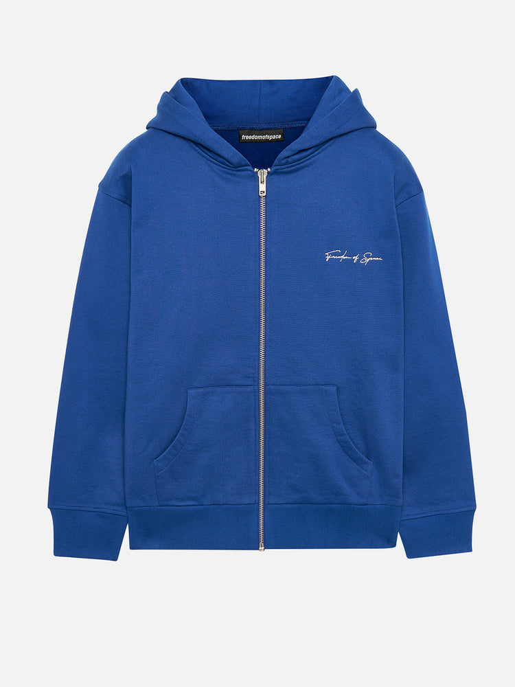 SIGNATURE FULL ZIP HOODIE BLUE