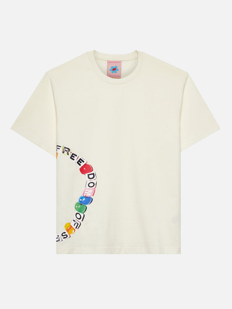 BEAD T-SHIRT OFF WHITE