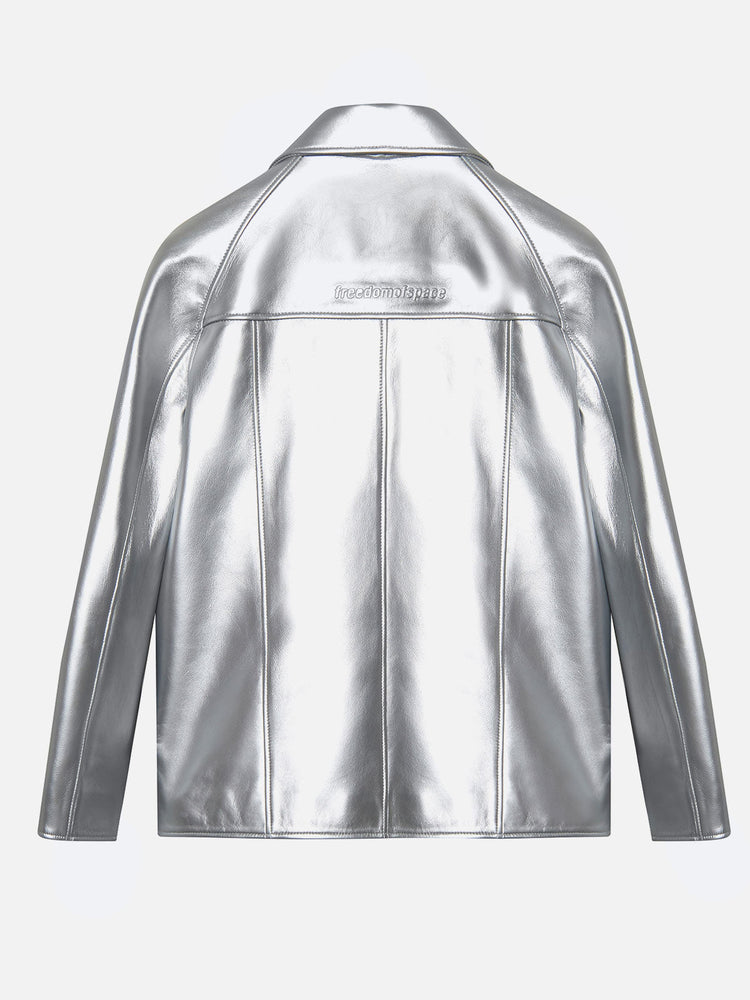 SILVER LEATHER JACKET
