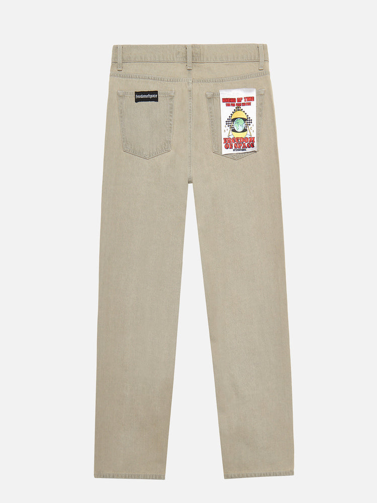 RIPPED BEIGE JEAN PANTS