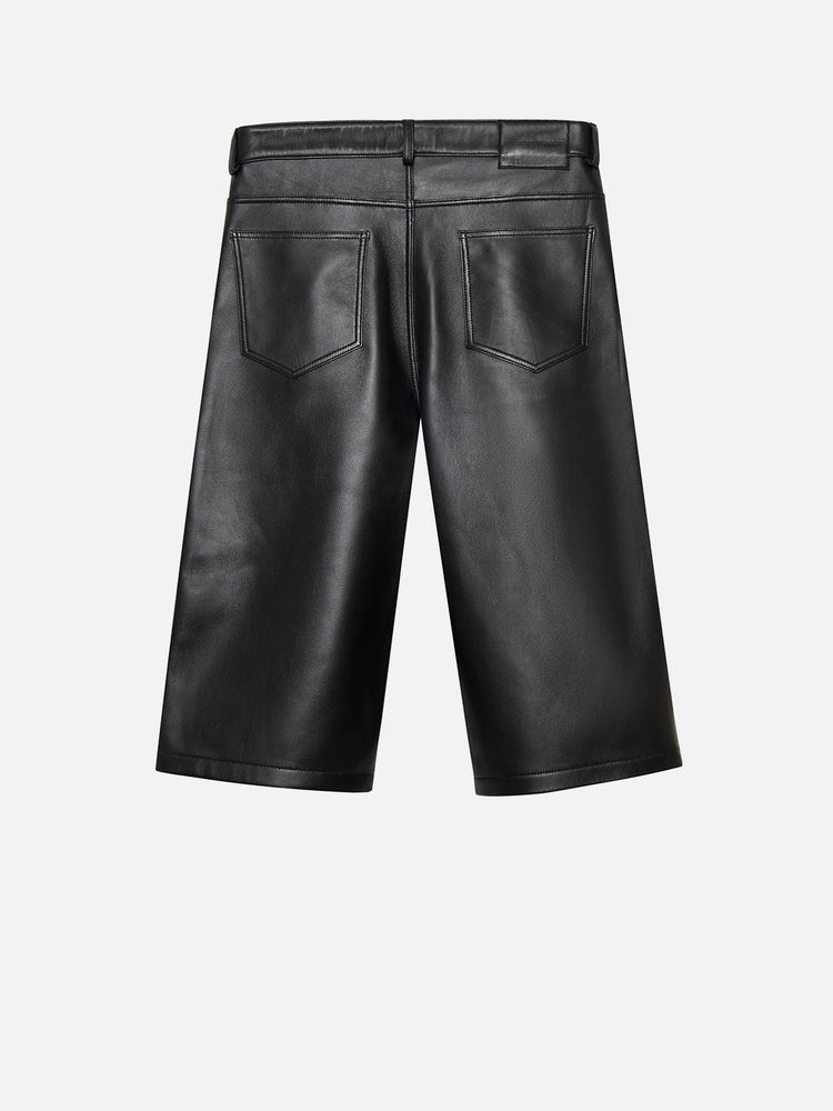 LEATHER CARGO SHORTS