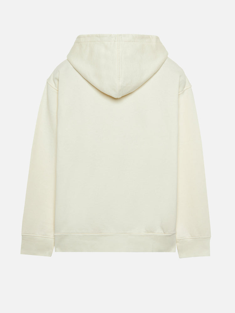 A SIMPLE FULL ZIP HOODIE OFF WHITE