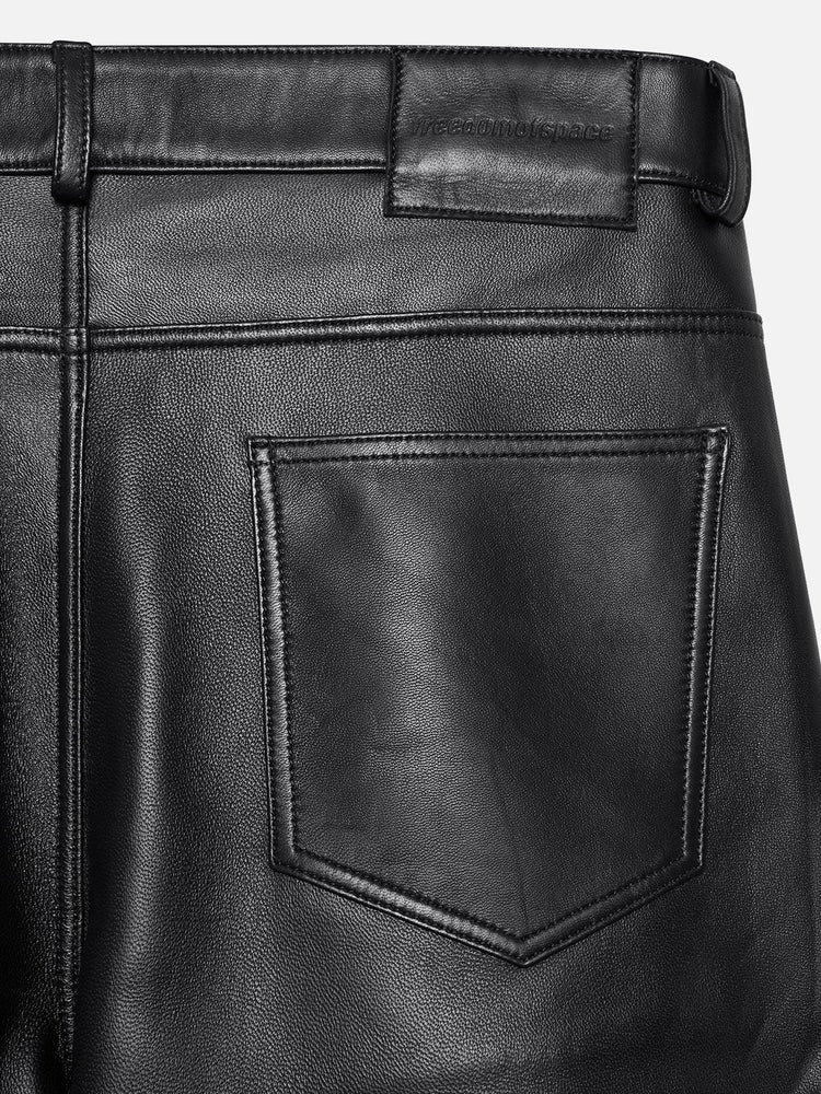 LEATHER CARGO SHORTS