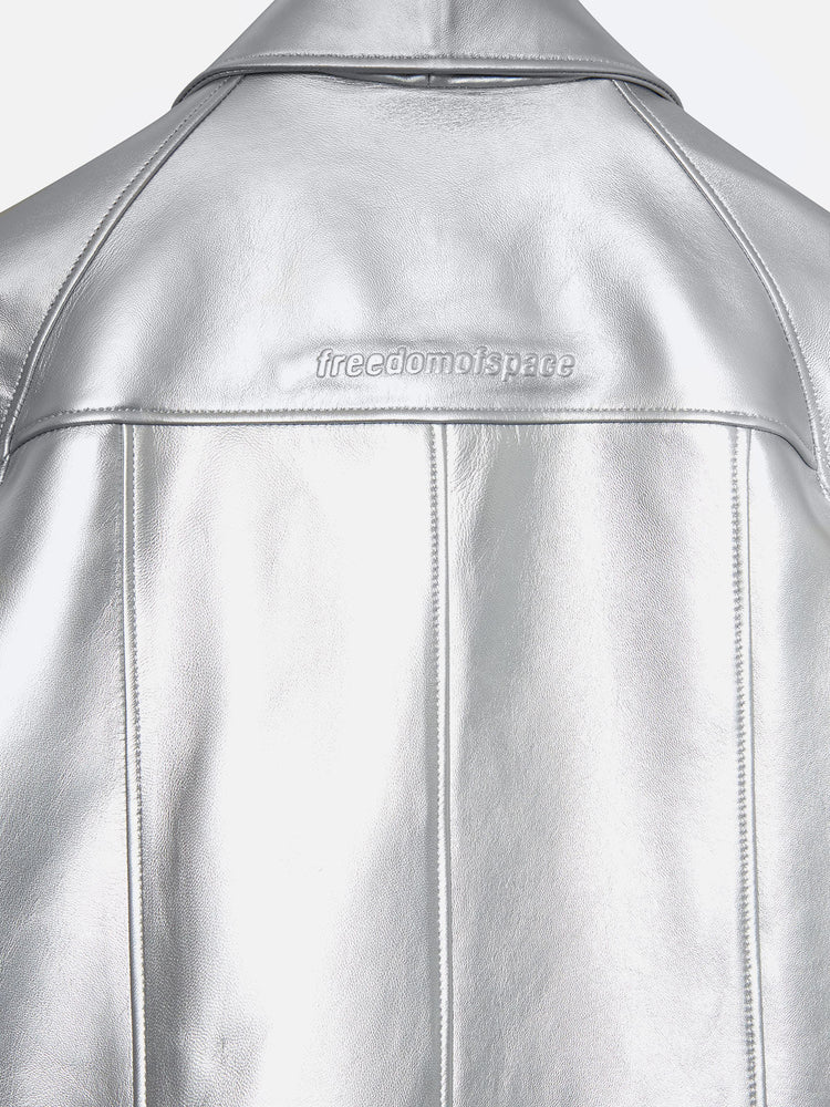 SILVER LEATHER JACKET