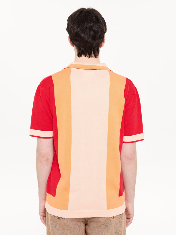 STRIPED KNITTED SHIRT RED
