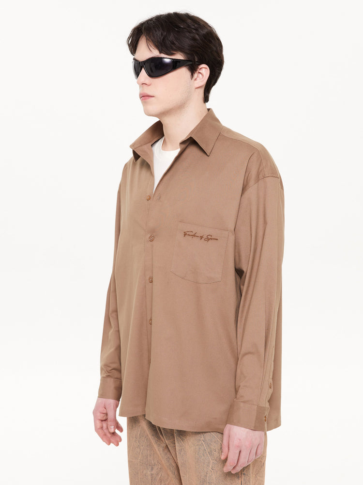 LONG SLEEVE SHIRT BROWN