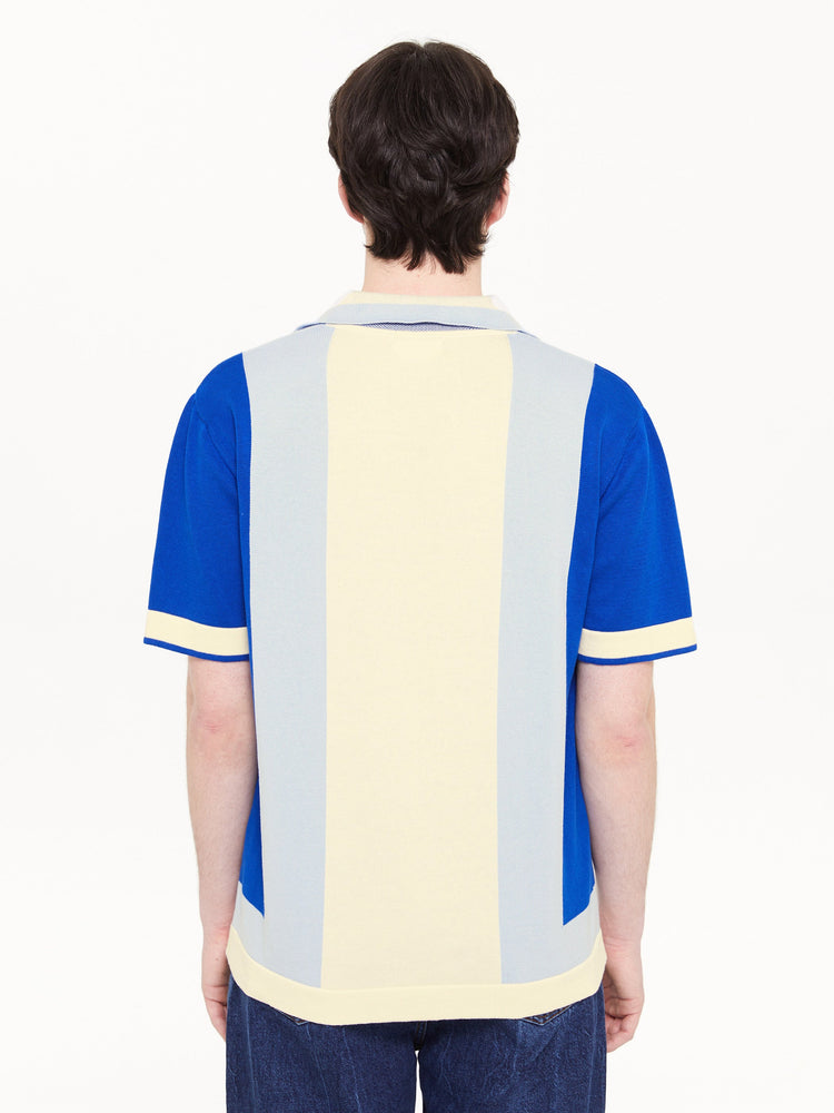 STRIPED KNITTED SHIRT BLUE