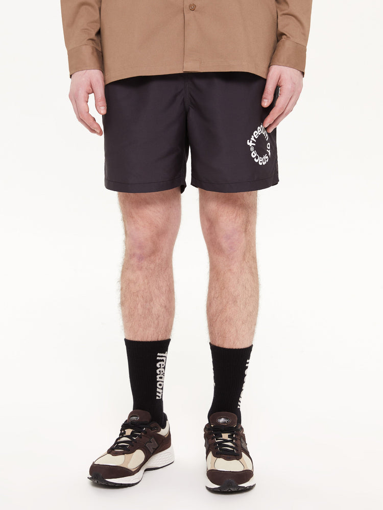 CIRCLE LOGO SWIM SHORTS BLACK