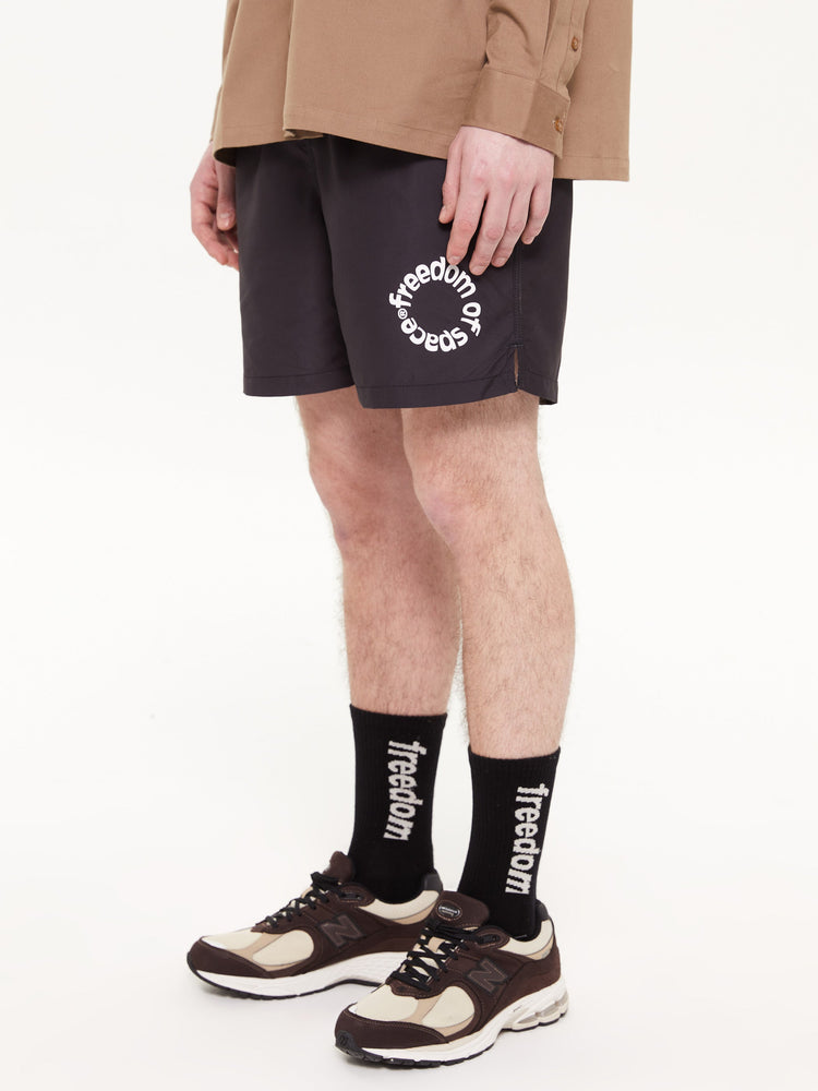 CIRCLE LOGO SWIM SHORTS BLACK