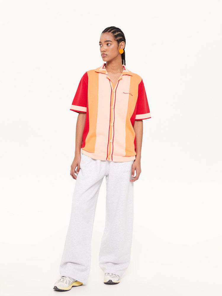 STRIPED KNITTED SHIRT RED
