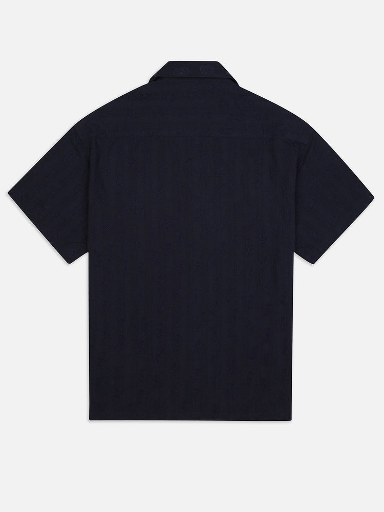 LOGO EMBROIDERED SHORT SLEEVE SHIRT NAVY