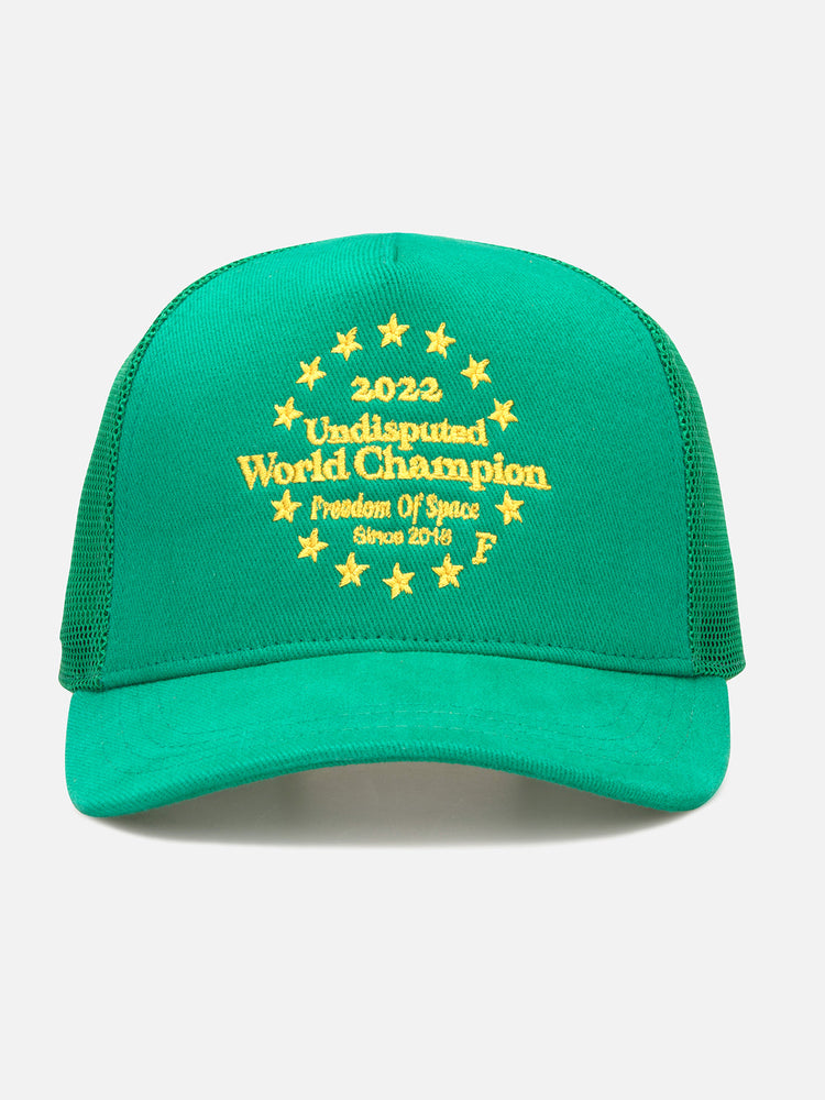 WORLD CHAMPION MESH BACK 5 PANEL CAP GREEN