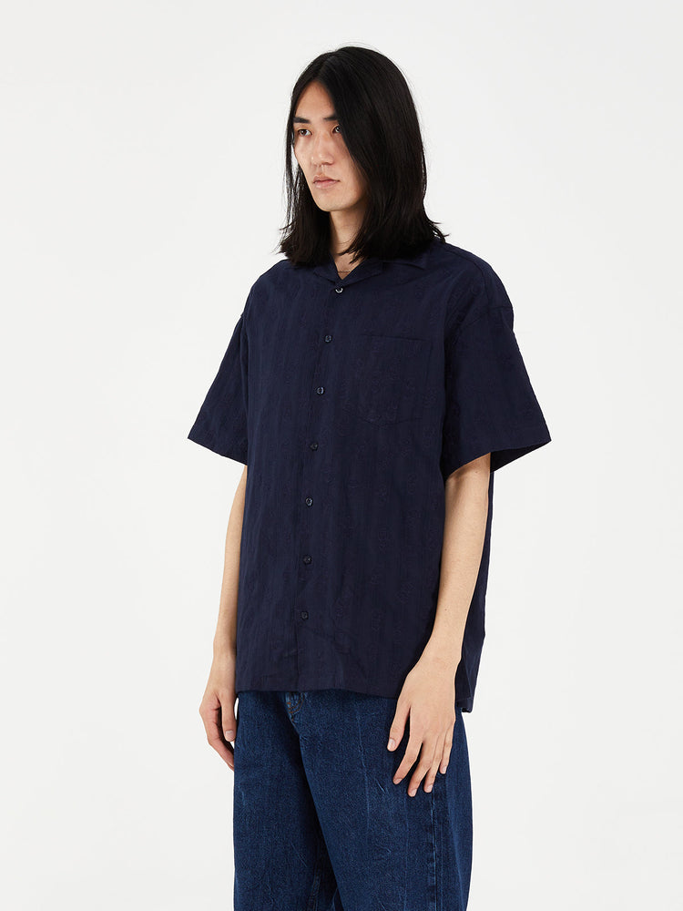 LOGO EMBROIDERED SHORT SLEEVE SHIRT NAVY
