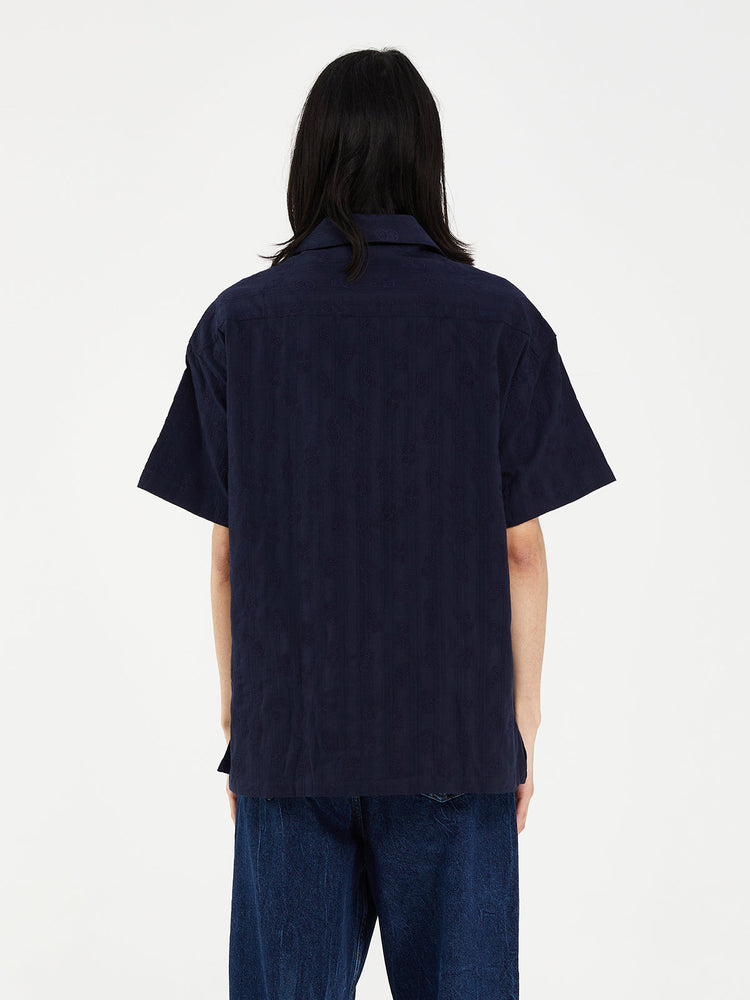LOGO EMBROIDERED SHORT SLEEVE SHIRT NAVY