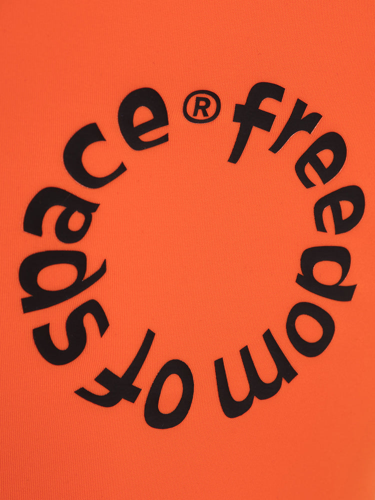 CIRCLE LOGO ZIP UP SWIMSUIT ORANGE