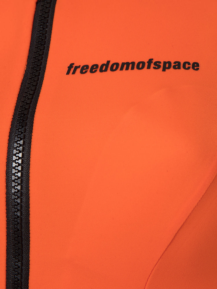 CIRCLE LOGO ZIP UP SWIMSUIT ORANGE