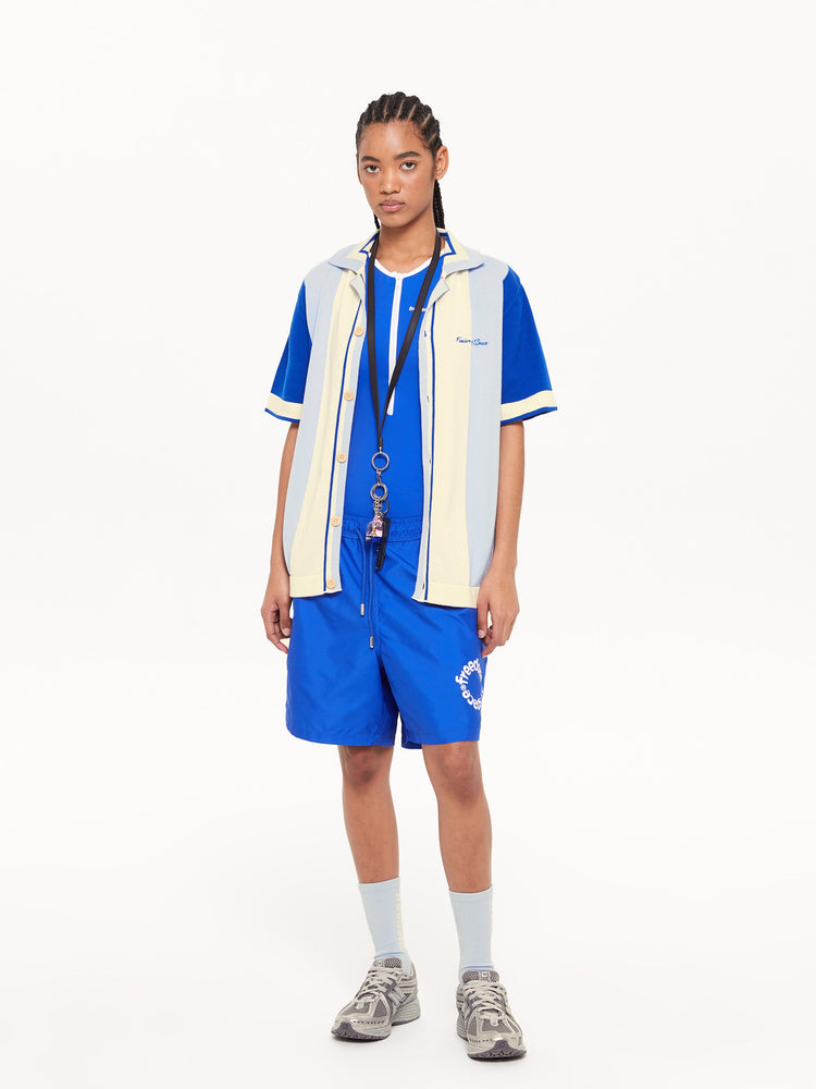 STRIPED KNITTED SHIRT BLUE