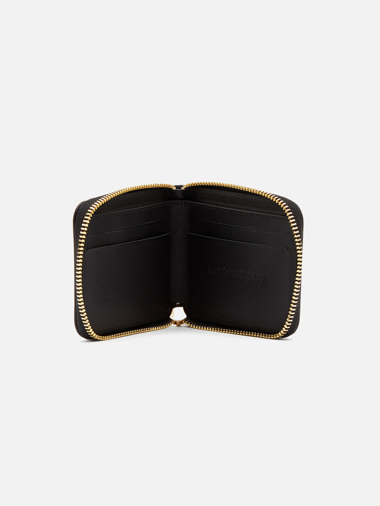 COMPACT GOLD ZIP WALLET