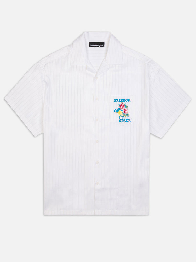 FLORAL EMBROIDERED SHORT SLEEVE SHIRT