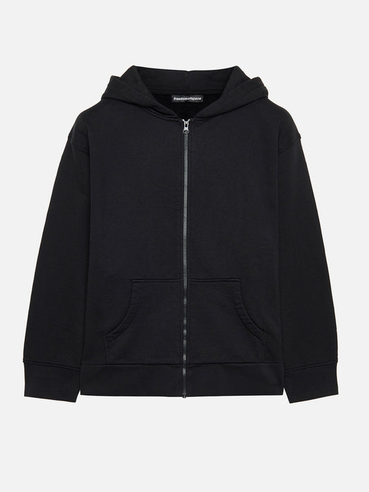 A SIMPLE FULL ZIP HOODIE BLACK