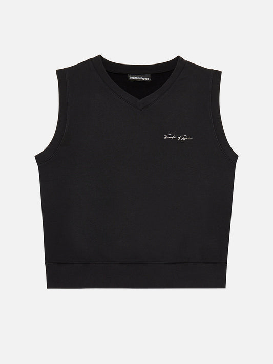 SIGNATURE SWEATER VEST BLACK