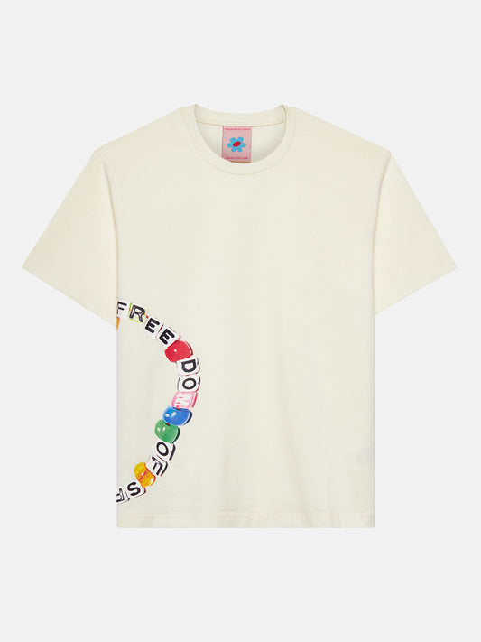 BEAD T-SHIRT OFF WHITE