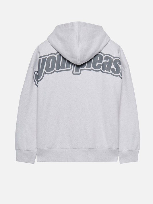 FOR YOUR PLEASURE FULL ZIP HOODIE GREY MARL