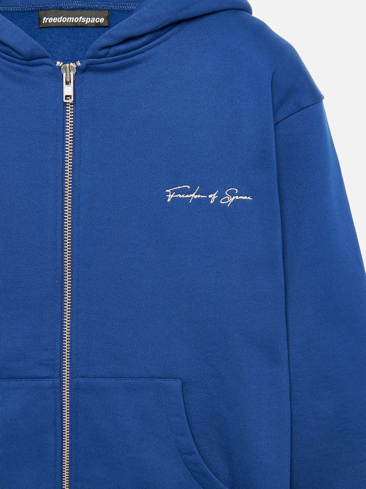 SIGNATURE FULL ZIP HOODIE BLUE