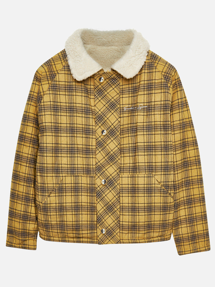 REVERSIBLE FLANNEL FLEECE JACKET YELLOW