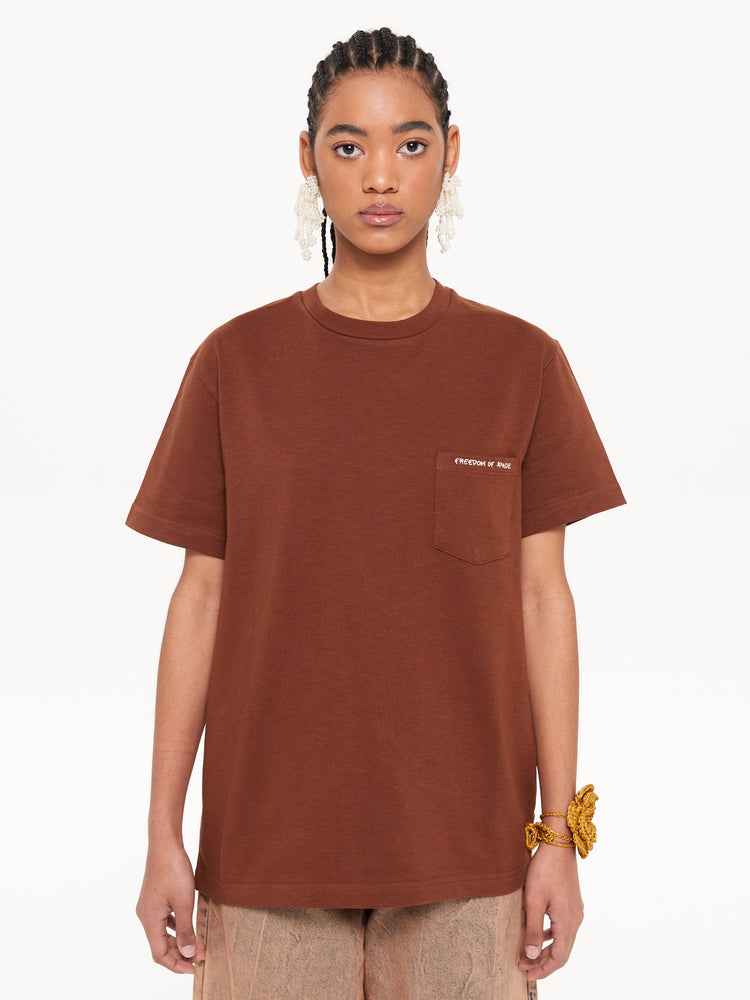 POCKET LOGO T-SHIRT BROWN