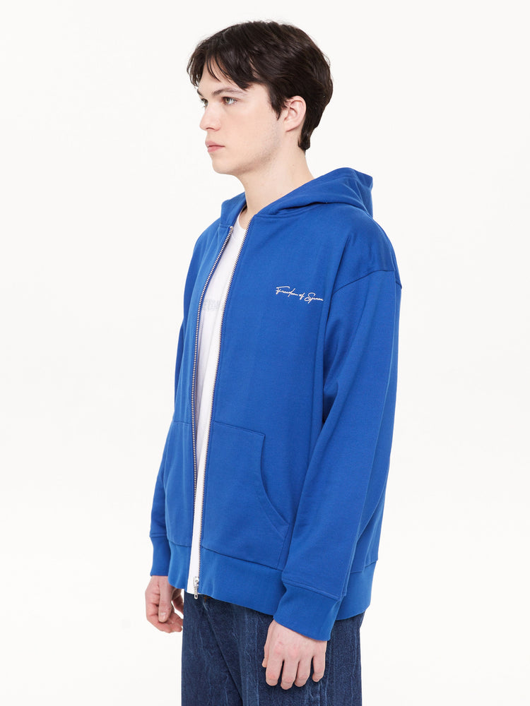 SIGNATURE FULL ZIP HOODIE BLUE