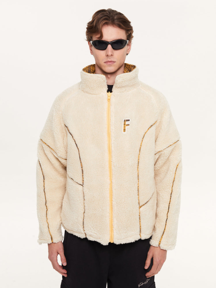 REVERSIBLE FLANNEL FLEECE JACKET YELLOW