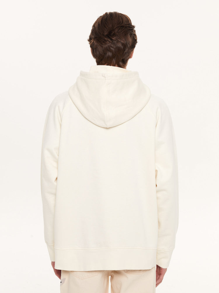 A SIMPLE TURTLENECK HOODIE OFF WHITE