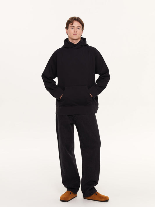 A SIMPLE TURTLENECK HOODIE BLACK