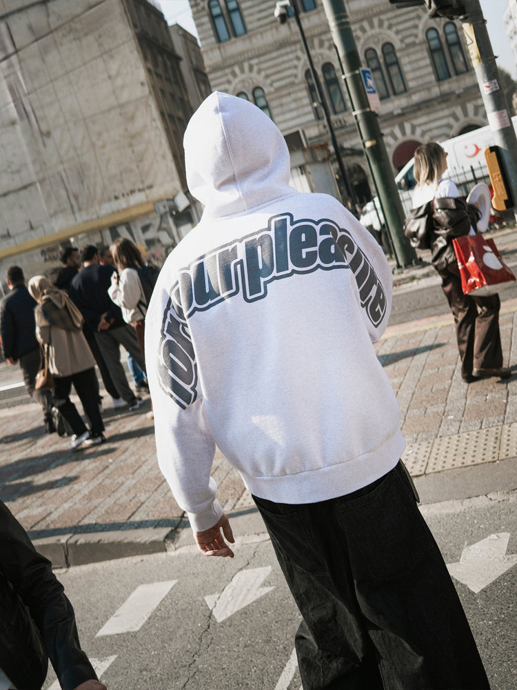 FOR YOUR PLEASURE FULL ZIP HOODIE GREY MARL