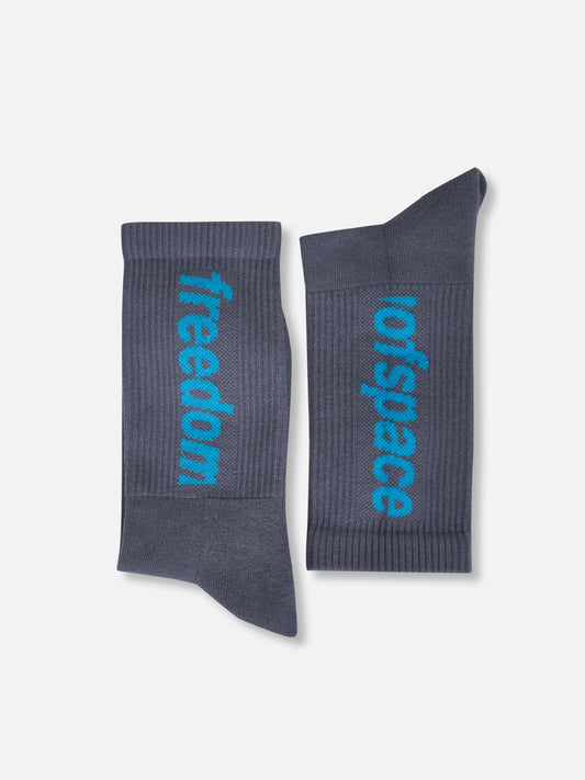 LOGO SOCKS GREY/BLUE