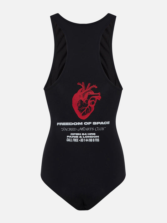 SACRED HEARTS ZIP UP SWIMSUIT