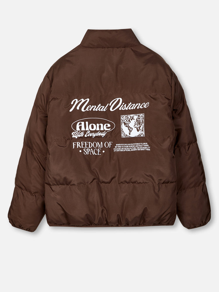 REVERSIBLE PUFFER JACKET BROWN