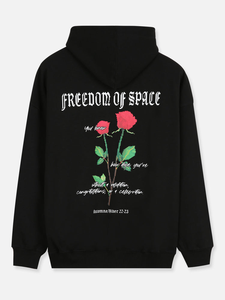 ROSE HOODIE BLACK