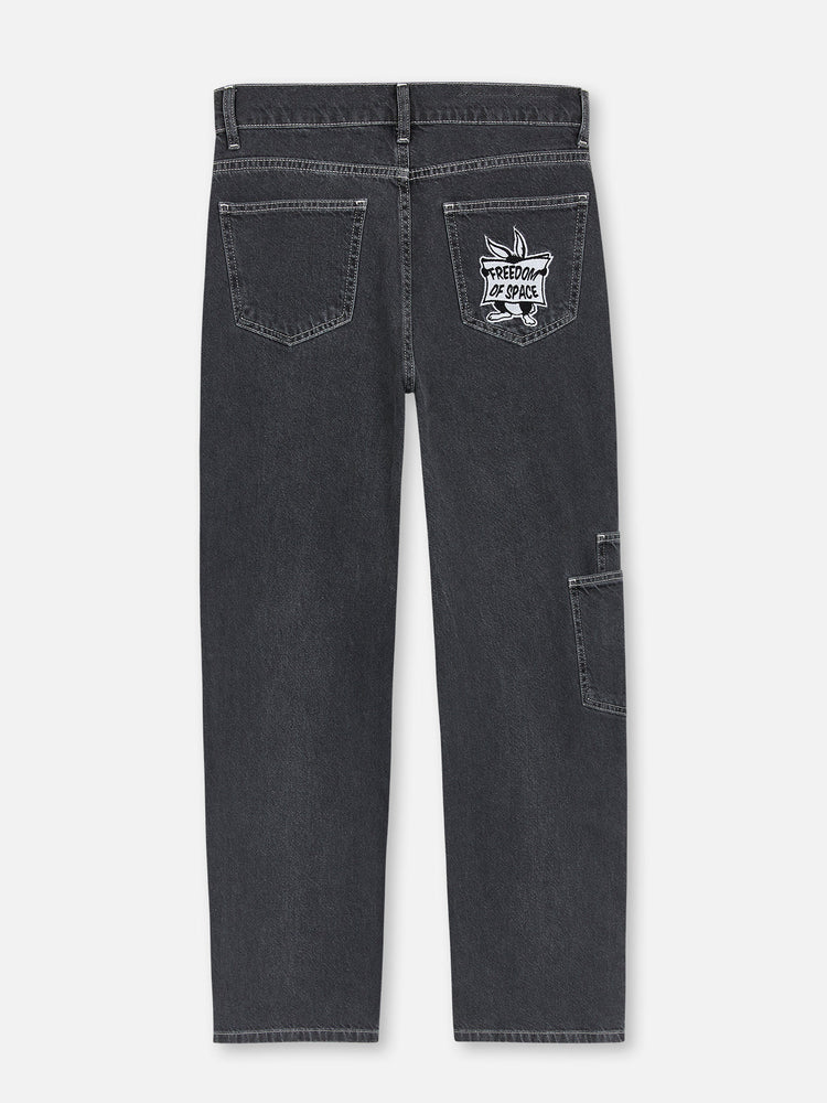 STONE WASHED JEANS BLACK